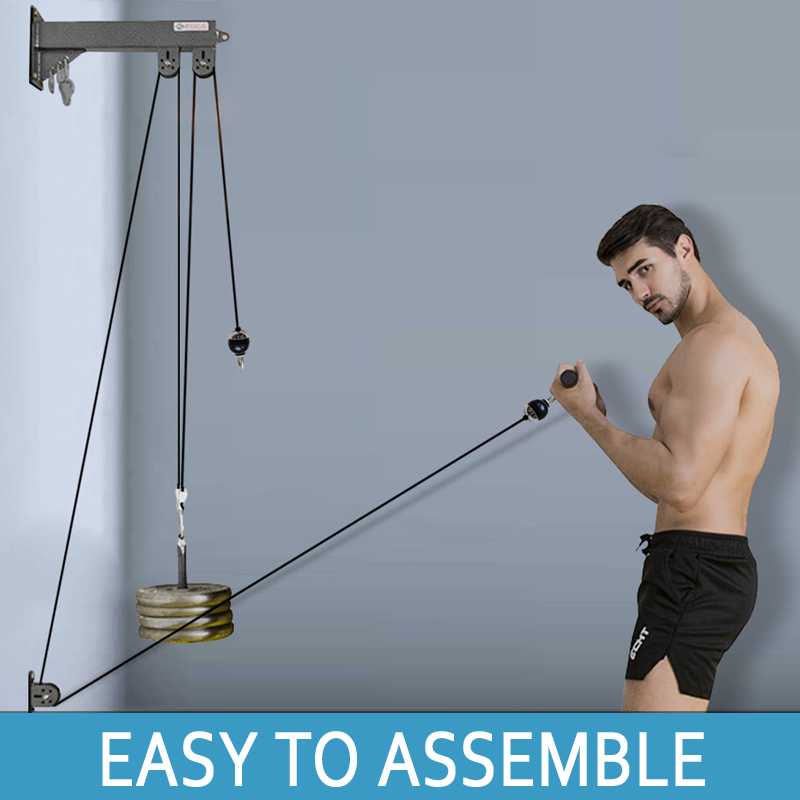 Home Gym Pulley System - 壁掛けジムプーリーシステム - ラット＆ローエクササイズ用の多機能ケーブルマシン、ホームジム筋力トレーニング機器