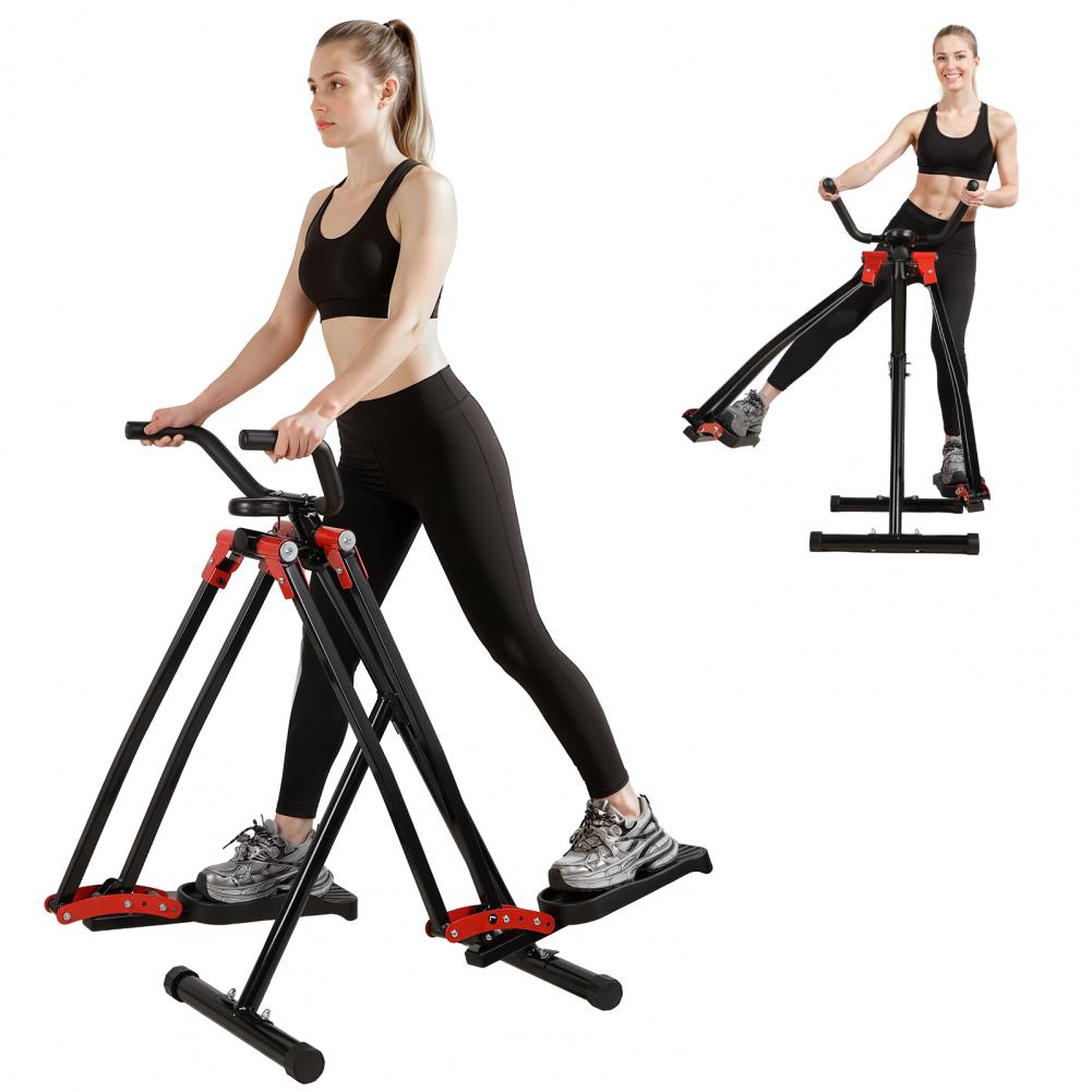 Home Gym Leg Machine - 家庭用エアウォークエクササイズマシン、折りたたみ式エリプティカルクロストレーナー（LCDモニター付き）、腕/脚有酸素運動マシン