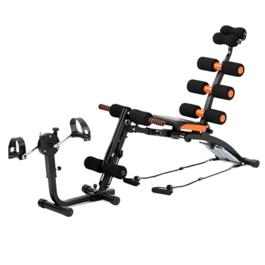 Home Gym Leg Machine - 腹筋トレーニングベンチ 調節可能なシットアップマシン ホームジム用 コアトレーニング用 高耐久スチールフレーム ブラック