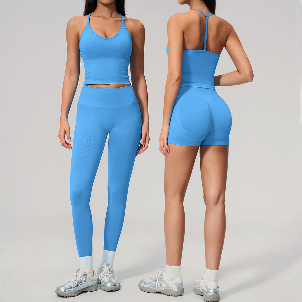 Home Gym Leg Press - シームレス2ピースヨガセット レディース バックレスタンクトップ ハイウエストスクランチレギンス ジムスーツ フィットネスウェア
