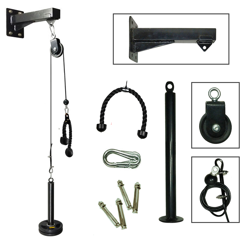 ジムウォールマウントフィットネスdiyプーリーケーブル機ブラ - Home Gym Pulley System のレビューと価格
