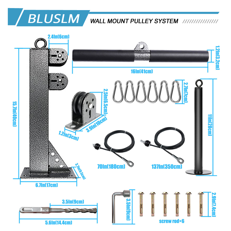 壁掛けジムプーリーシステム - ラット＆ローエクササイズ用の - Home Gym Pulley System のレビューと価格
