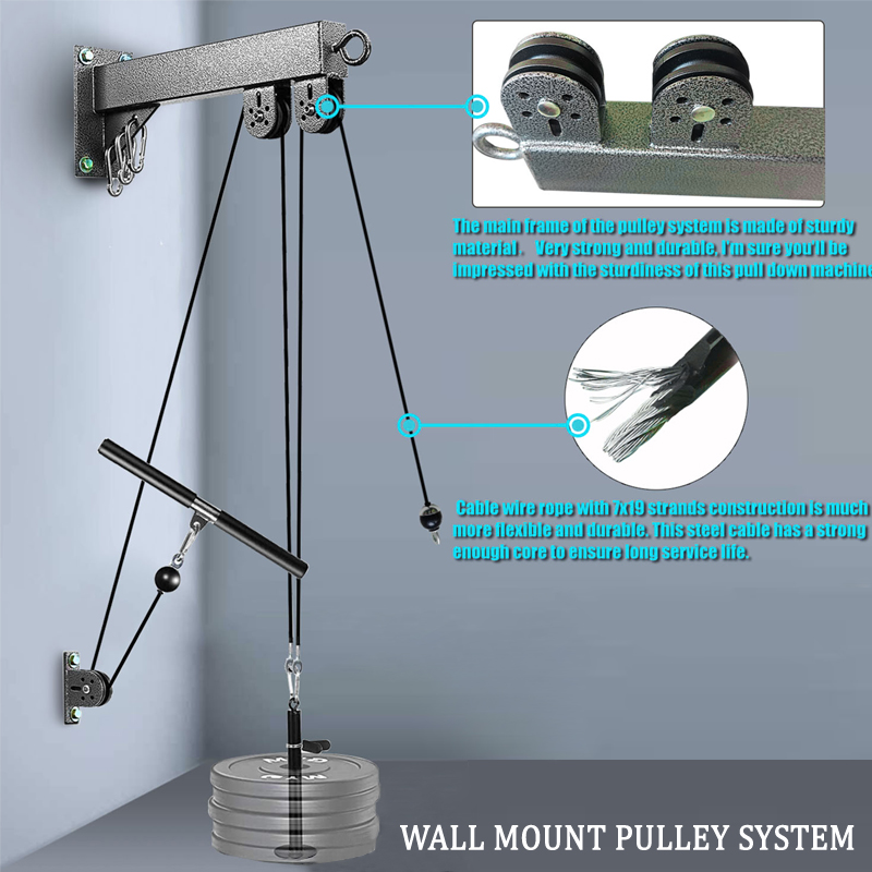 壁掛けジムプーリーシステム - ラット＆ローエクササイズ用の - Home Gym Pulley System のレビューと価格