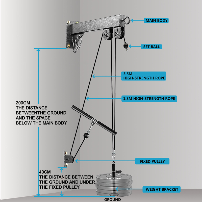 壁掛けジムプーリーシステム - ラット＆ローエクササイズ用の - Home Gym Pulley System のレビューと価格