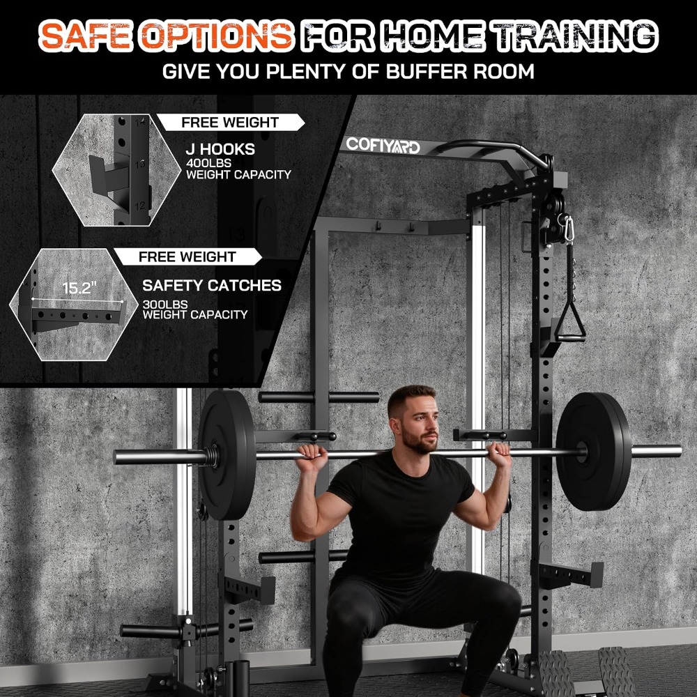 多機能スクワットパワーケージラック、デュアルプーリー＆ケーブ - Home Gym Pulley System のレビューと価格