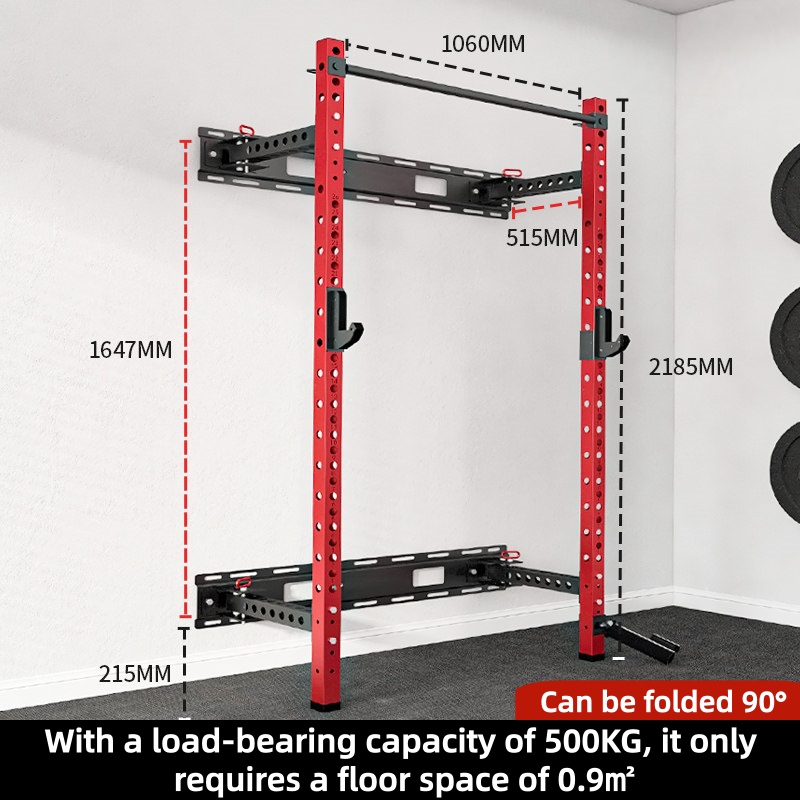 調整可能なパワーケージ壁掛け式折りたたみハーフスクワットラッ - Home Gym Luxury Design のレビューと価格