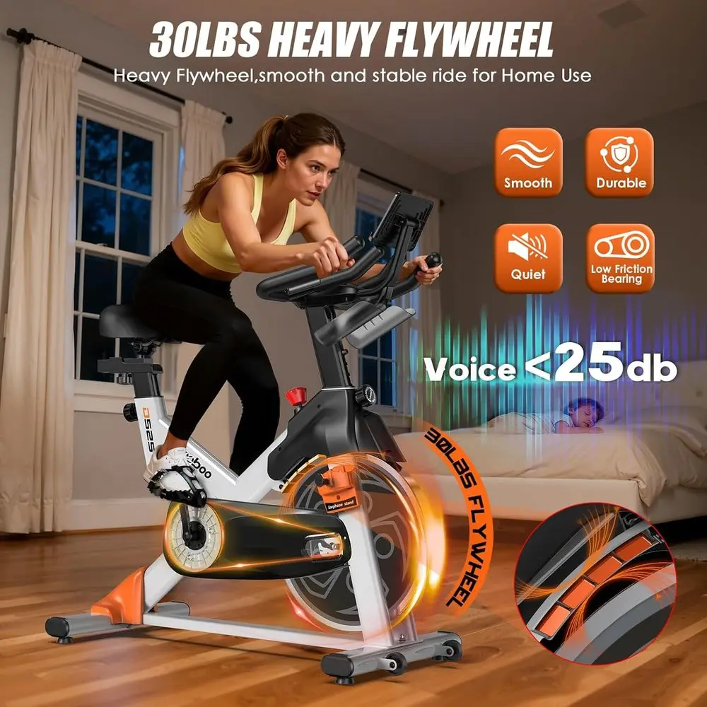 アプリ付き静音磁気エクササイズバイク、耐荷重350ポンド、L - Home Gym App のレビューと価格