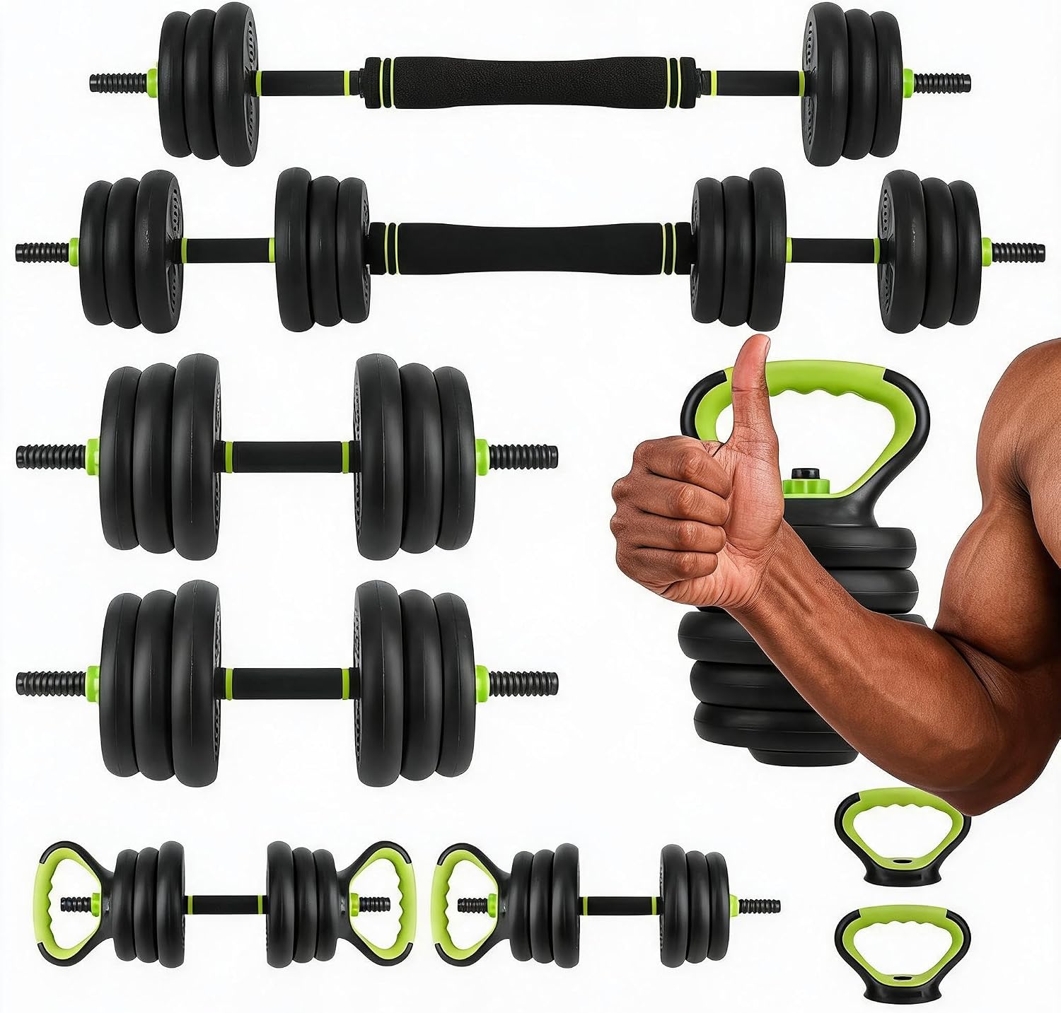 4 in 1調整可能なダンベルセット、44ポンドのフリーウェ - Home Gym Leg Press のレビューと価格