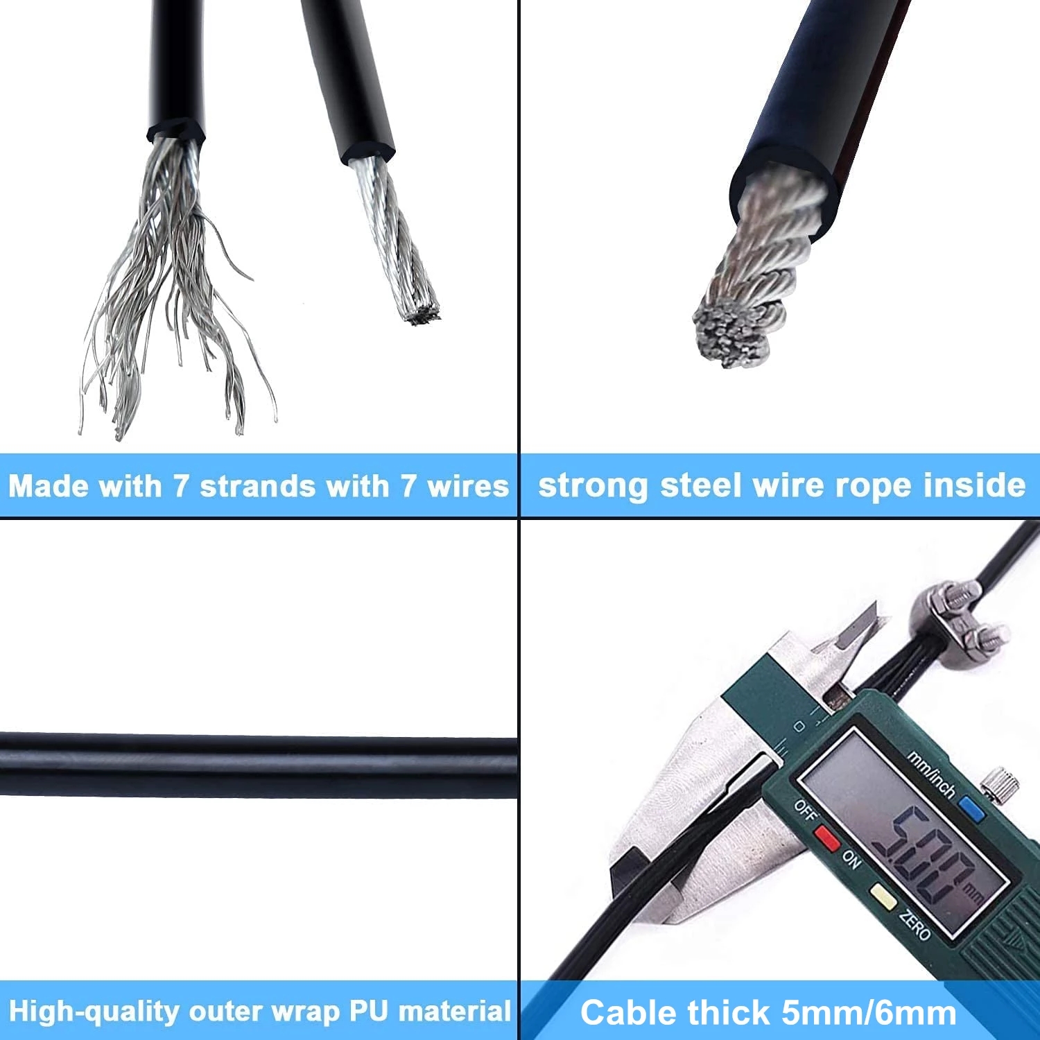 100 メートル 4/5/6 ミリメートル厚さのホームウェイ - Home Gym Pulley System のレビューと価格