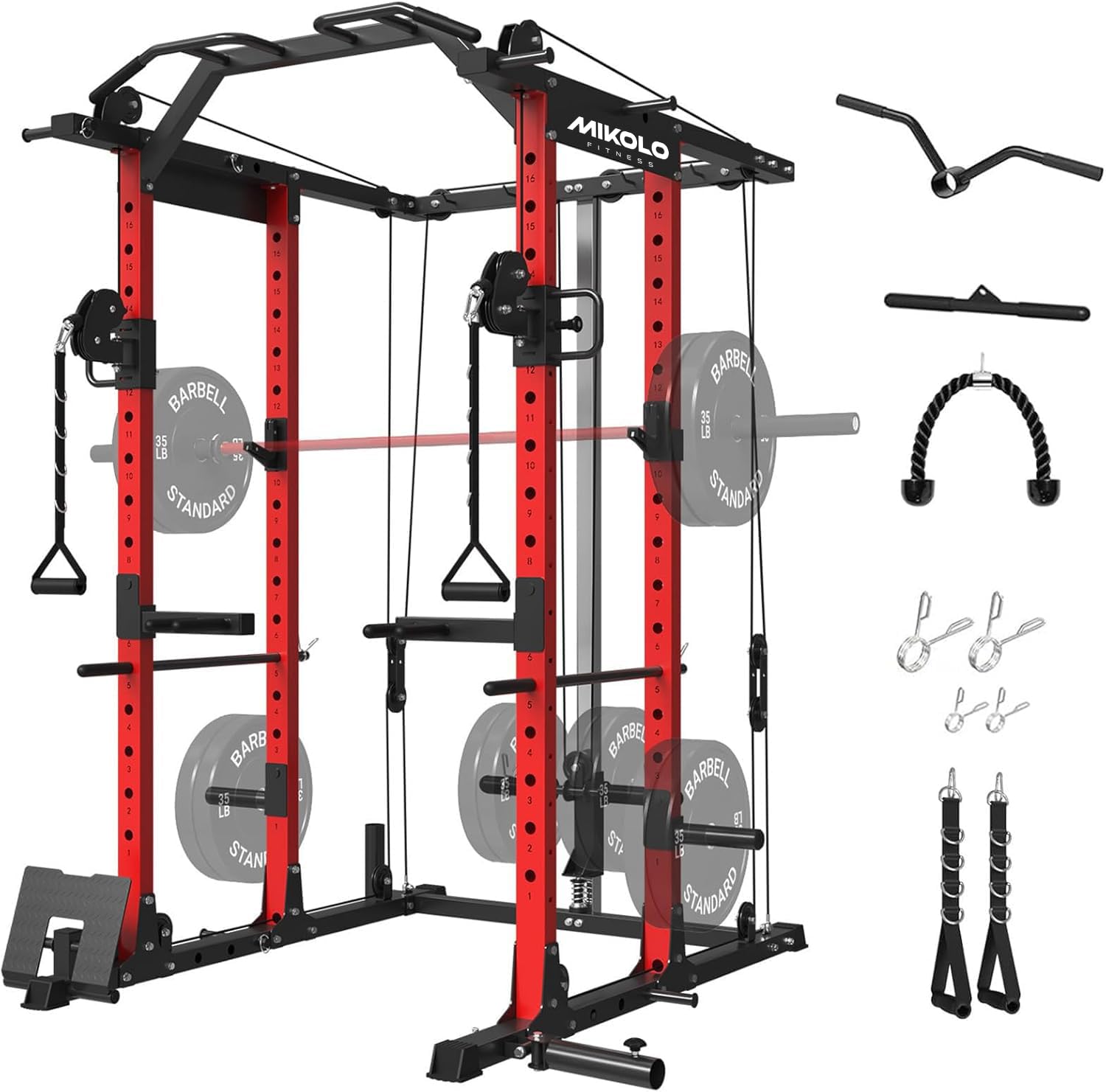 ケーブルクロスオーバー＆ラットプルダウンシステム付きパワーケ - Home Gym Pulley System のレビューと価格