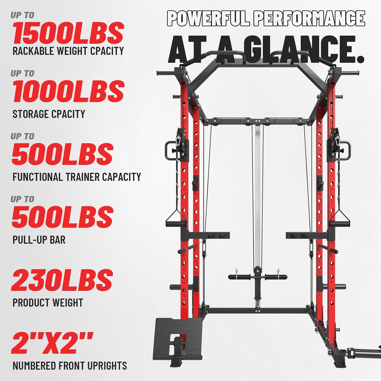 ケーブルクロスオーバー＆ラットプルダウンシステム付きパワーケ - Home Gym Pulley System のレビューと価格