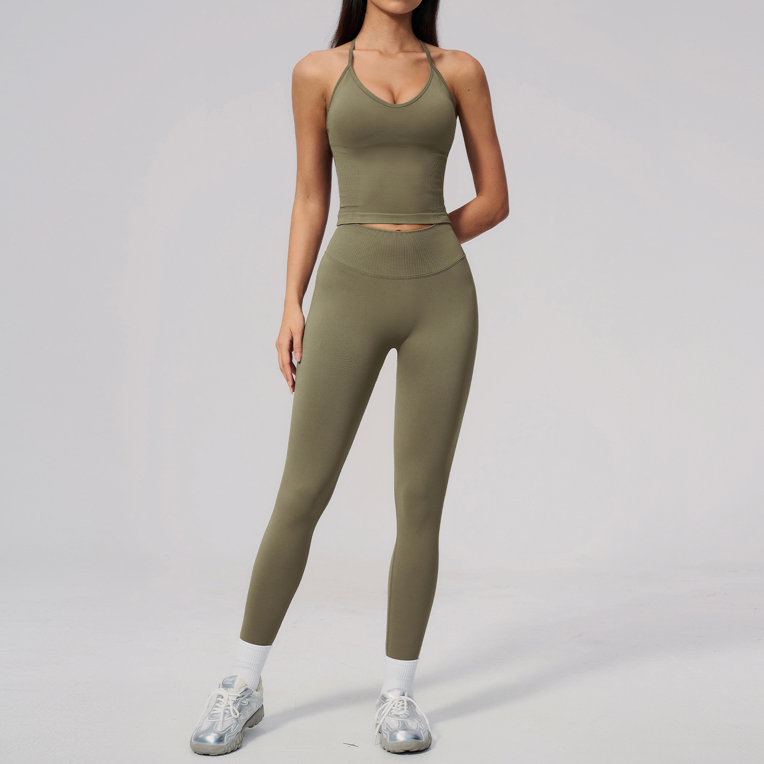 シームレス2ピースヨガセット レディース バックレスタンクト - Home Gym Leg Press のレビューと価格